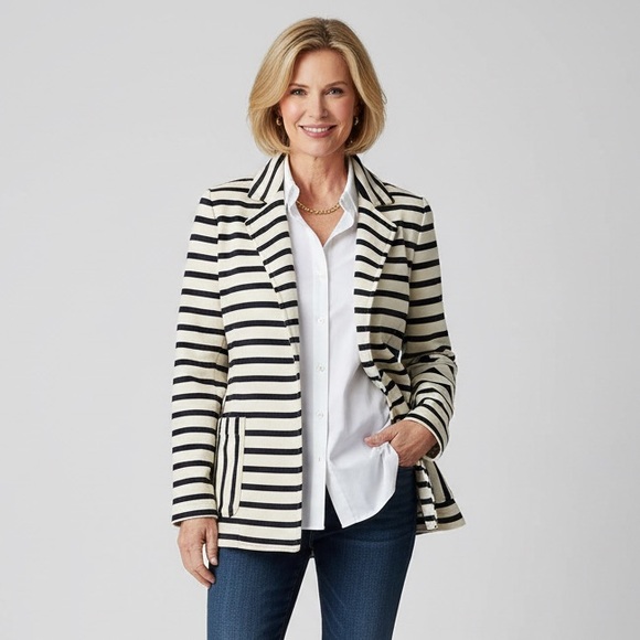 Vineyard Vines Jackets & Blazers - Vineyard Vines Striped Women's Blazer- Navy and White